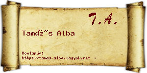 Tamás Alba névjegykártya
